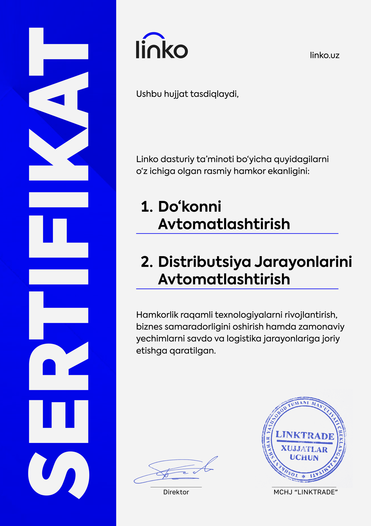 Linko Uzbekistan marketing design