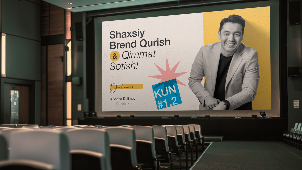Shaha Dolimov presentation displayed on an auditorium screen
